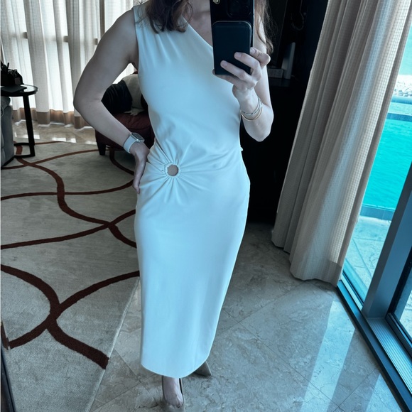Off white midi dress with cut outs - Picture 10 of 11